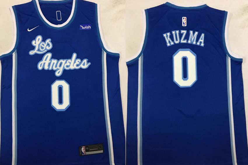 Men Los Angeles Lakers #0 Kuzma Blue Game Nike NBA Jerseys->los angeles lakers->NBA Jersey
